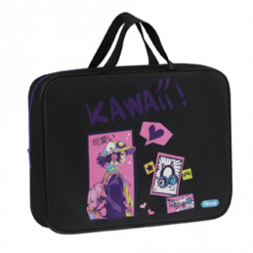 Папка с ручками A4 на молнии "Kawaii", 350*265*80мм, текстиль, Först