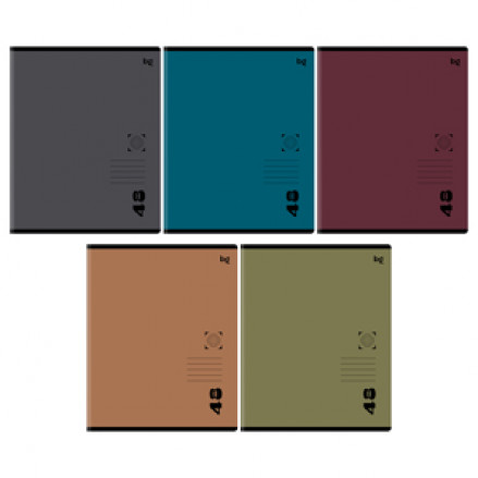 Тетрадь 48л клетка "Темные цвета", матовая ламинация, BG