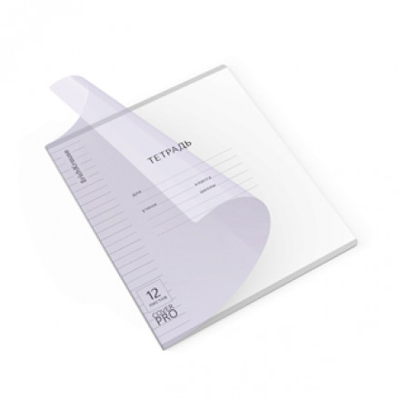 Тетрадь 12л линия, пластик. обложка, ассорти, Классика, ЕК