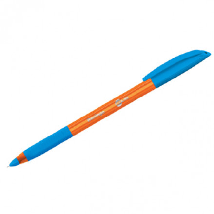 Ручка шариковая 0,7мм, Skyline, грип, синяя/ченая, одноразовая, Berlingo