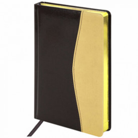 Ежедневник А5 н/дат. De Luxe, коричневый/бежевый, Брауберг