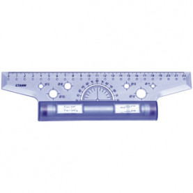 Рейсшина 22см пласт. прозр.