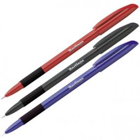 Ручка шариковая 0,7мм, Metallic Pro, грип, синяя, однораз, Berlingo