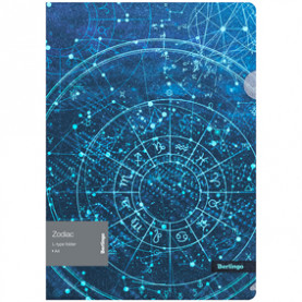 Папка-уголок А4 "Zodiac" 200мкм, блестки, Berlingo