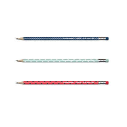 Карандаш ч/г Dots, трехгранный, HB, EK