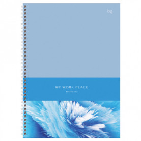 Тетрадь А4 80л кл. "Blue art", гребень, тв.обложка, BG