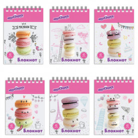 Блокнот А7 40л, "Вкусности", гребень, Юнландия