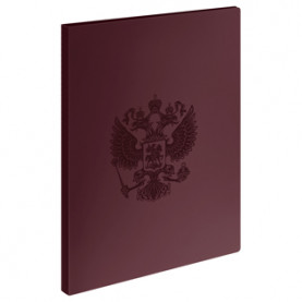 Папка с боковым зажимом "Герб" А4, 17мм, 700мкм, пластик, гранат, СТАММ 