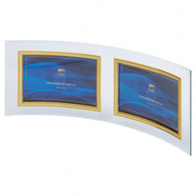 Фоторамка стеклянная GT 214/-G, 10х15, горизонтальная двойная вогнутая ,золото