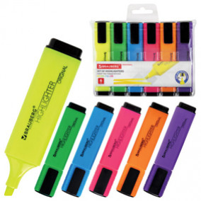 Набор текстовыделителей "ORIGINAL NEON", 6цв., 1-5мм, Brauberg