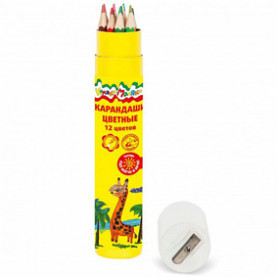 Карандаши 12 цв. Каляка-Маляка, шестигран., тубус с точилкой