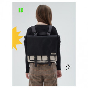 Рюкзак-сумка "Square black" 33*29*12см, 1 отделение, 4 кармана, уплот. спинка, Berlingo 