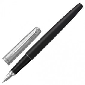 Ручка перьевая Parker Jotter Bond Street Black CT,  корпус черный, детали нерж. сталь, синяя