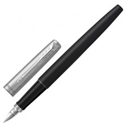 Ручка перьевая Parker Jotter Bond Street Black CT,  корпус черный, детали нерж. сталь, синяя