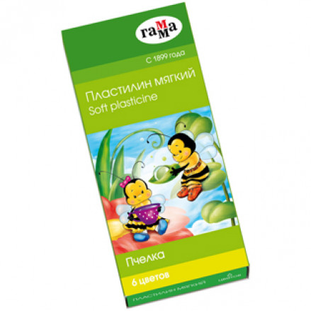 Пластилин Пчёлка 6цв. со стеком, Гамма