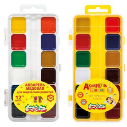 Акварель Каляка-Маляка 12 цв. квадр. кювет, пласт. уп.