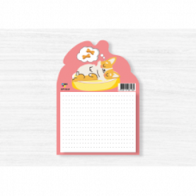 Блокнот фигурный горизонтальный, блок: 95×75 мм, 30л, магнитный, Квадра