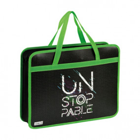 Папка с ручками А4 "Unstopable", пластик, на молнии, 80мм, ArtSpace 