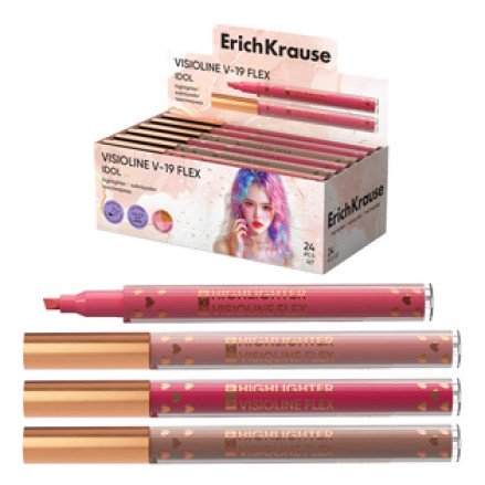 Текстовыделитель "Visioline V-19 Flex Idol", гибкий наконечник, Erich Krause