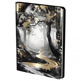 Тетрадь на кольцах А5 120л. "Dark forest", иск. кожа, тиснение фольгой, BG