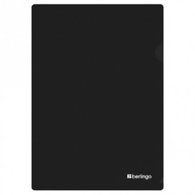 Папка-уголок А4 "Soft Touch" 200мкм, софт-тач, черный, Berlingo