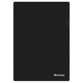 Папка-уголок А4 "Soft Touch" 200мкм, софт-тач, черный, Berlingo