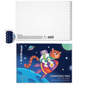 Альбом для рисования 20л А4 Space Animals, гребень, микроперфорация, ЕК