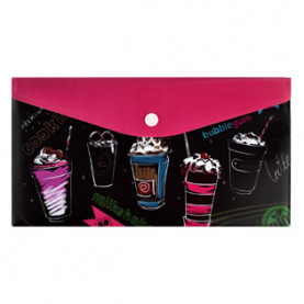 Конверт на кнопке Travel 26*14см, Коктейли, Феникс