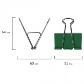 Зажим для бумаг 51мм, цветные