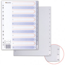Разделитель А4, 1-12, серый