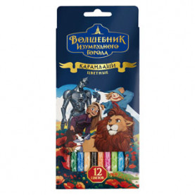 Карандаши 12 цв. "Волшебник Изумрудного Города", рисунок на корпусе, Мульти-Пульти 