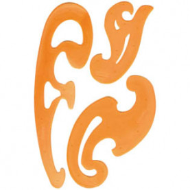 Набор лекал 25.17.12см флюор. прозр. 4цв. Стамм