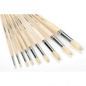 Кисть щетина круглая № 4 длинная ручка 