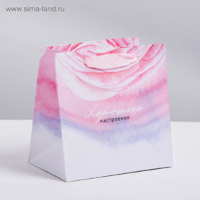 Пакет ламинат квадратный «Цветочная нежность», 14 × 14 × 9 см