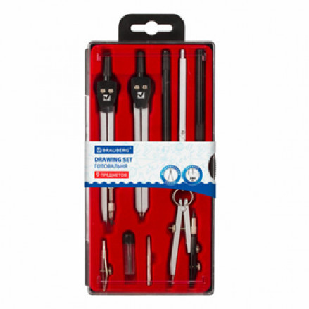 Готовальня 9 предм. "Architect", BRAUBERG