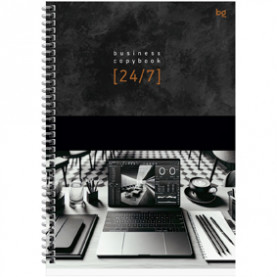 Тетрадь А4 100л кл. "Офисный стиль", гребень, тв.обложка, BG