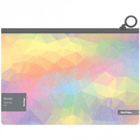 Папка-конверт на молнии А4 "Mozaic", 180мкм, с эффектом блесток, Berlingo 