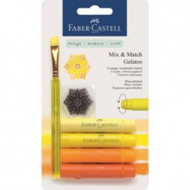 Джелатос Faber-Castell желтый, 4шт., кисточка, EK