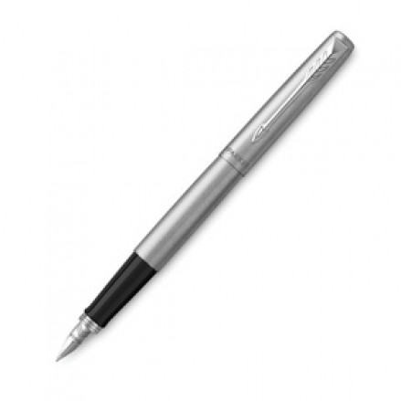 Ручка перьевая Parker Jotter Stainless Steel CT, корпус серебристый, хромир. детали, синяя