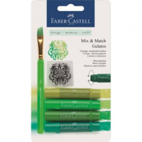 Джелатос Faber-Castell зеленый, 4шт., кисточка, EK