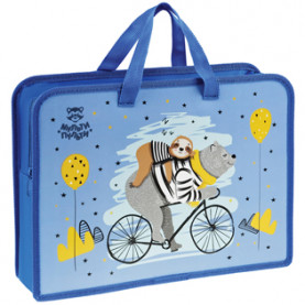 Папка с ручками A4 "Best Friends", пластик, на молнии, 75мм, Мульти-Пульти