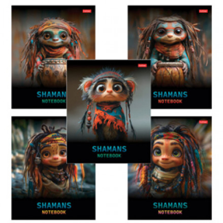 Тетрадь 48л клетка "Шаманы", Hatber