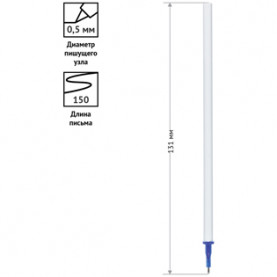 Стержень стираемый гелевый 131мм/0,5мм, иголка, Спейс