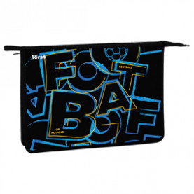 Папка д/тетрадей А4 1 отд., "Football", пластик, на молнии, Först