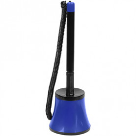 Ручка шариковая настольная 0,7мм, черный корпус, синяя подставка, OfficeSpace 