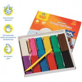 Пластилин "Енот на Аляске" 12цв. 180 г, со стеком, Мульти-Пульти