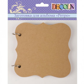 Заготовки для альбома «Ретро», 15х15 см, 6 л, 2 кольца диаметром 3 см, толщина 1,3-1,5 см