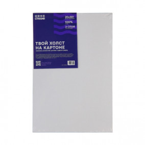 Холст на картоне 20*30см, 280г/м2, 100% хлопок, среднее.зерно, Стихия