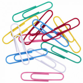 Скрепки 50мм,50шт винил. покрыт. цветн.