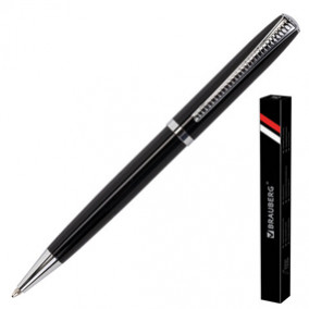 Ручка шариковая 1мм, "Cayman Black", корп.черный, Brauberg